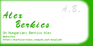 alex berkics business card